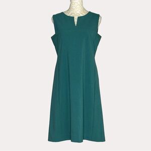 Eliza J Split Neck Shift Dress Woven Green 6